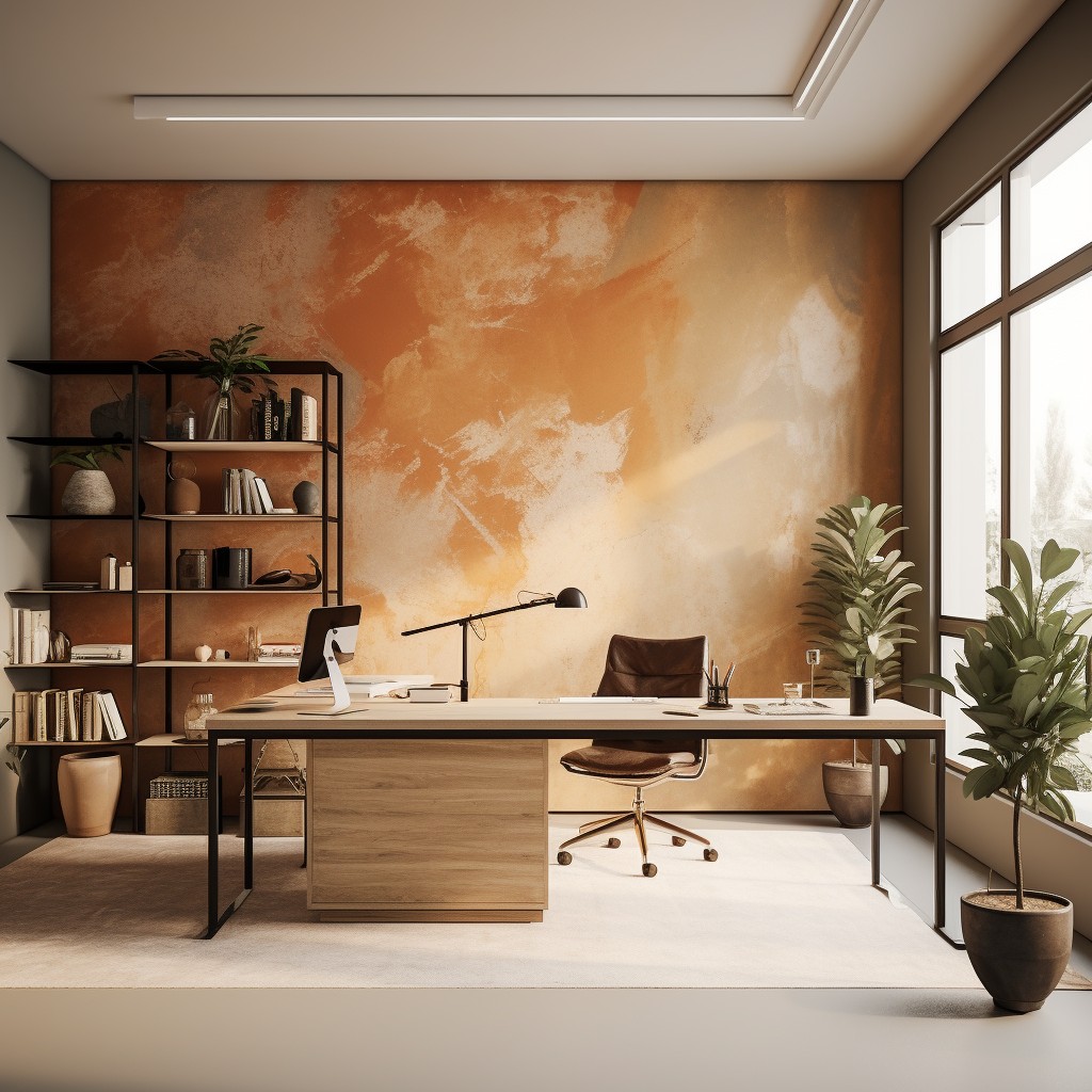 Embracing the Earthy Tones For Modern Office Room Paint