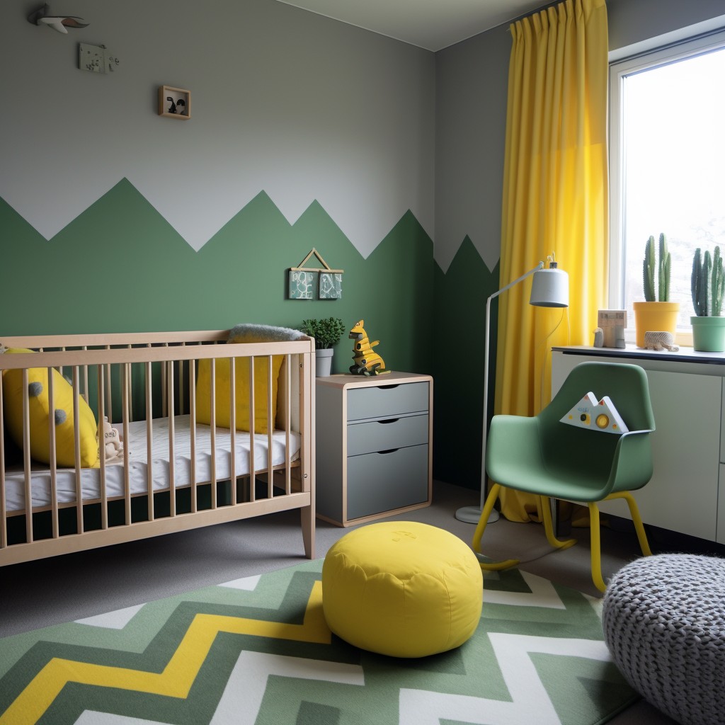 Green And Grey Combination for Kids' Bedroom