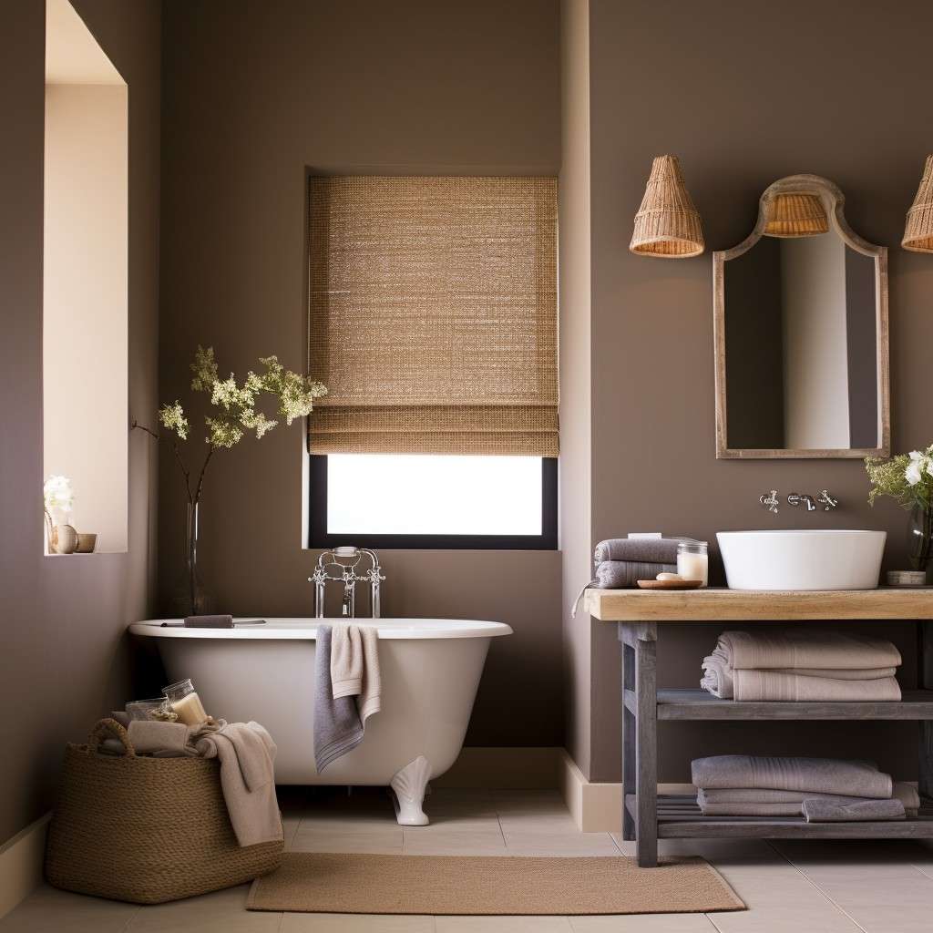 Grounded Earthy Brown Paint Colours for Bathroom