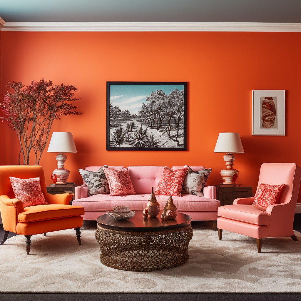 Harmonious Blend of Coral with Orange - Contrast Colour of Orange