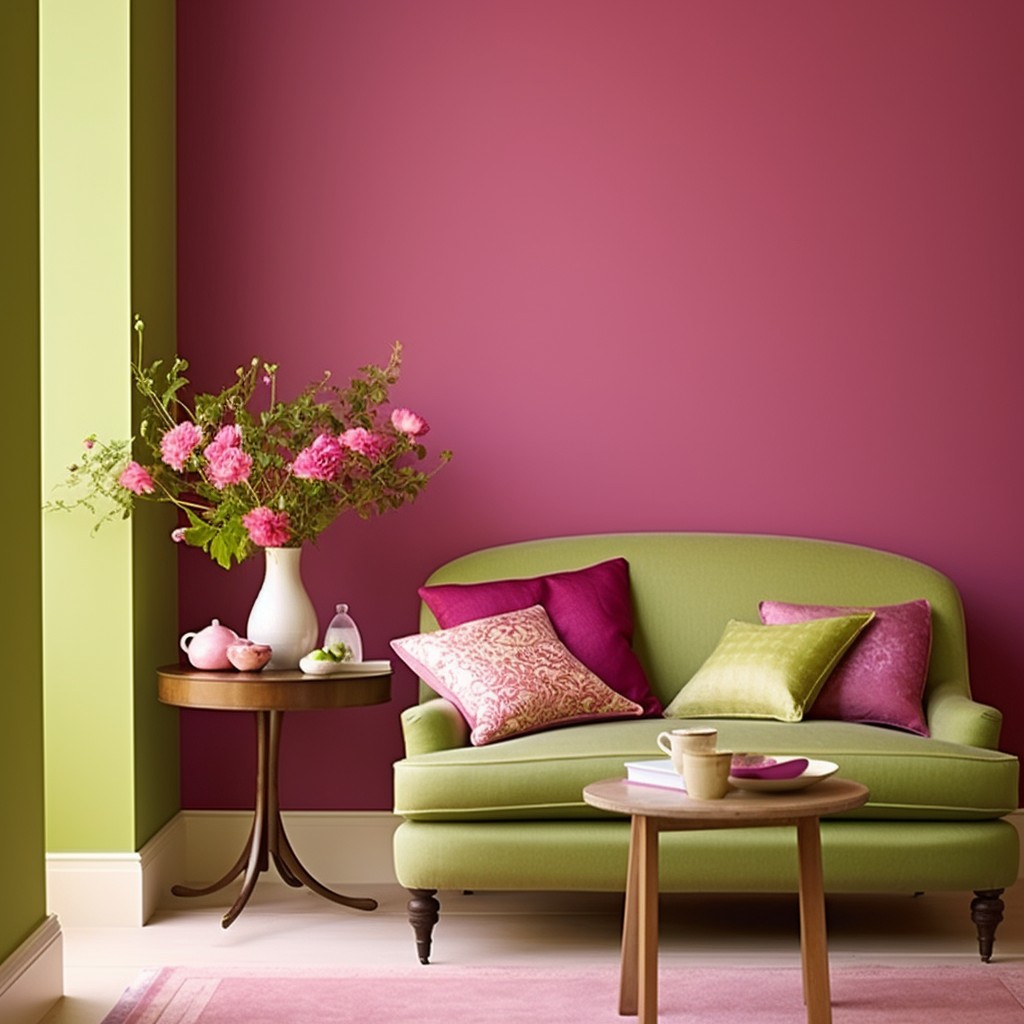 Light Green and Magenta For a Serene Bedroom