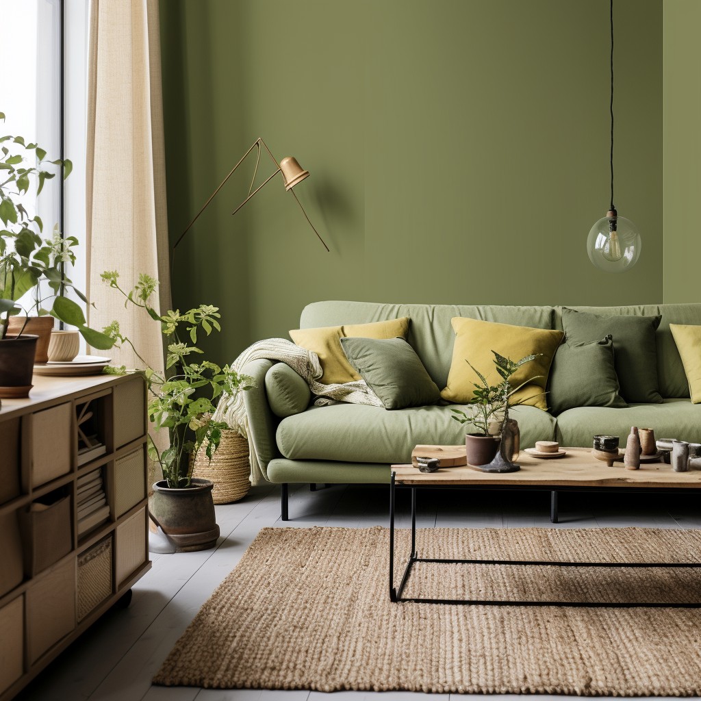 Light Green Room Colours With Earthy Browns