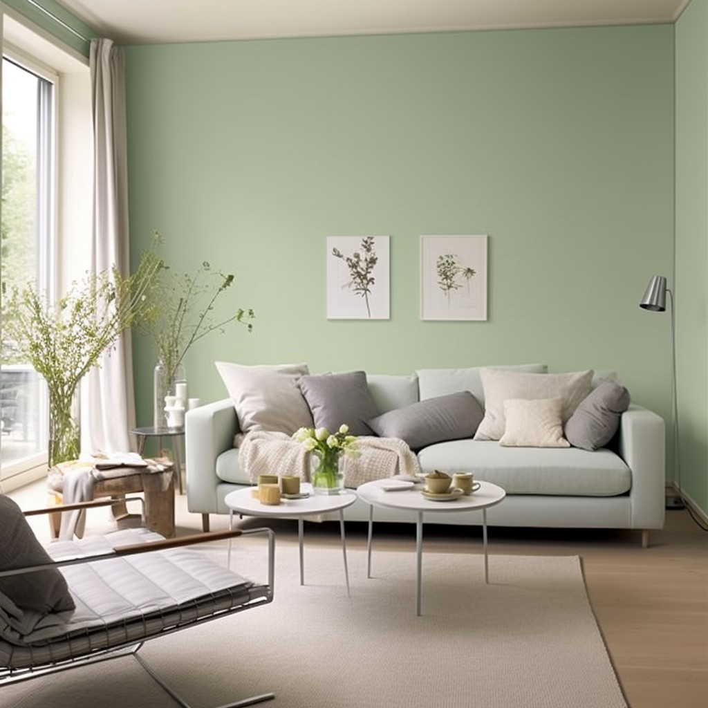 Light Grey and - Green Paint Wall Colors