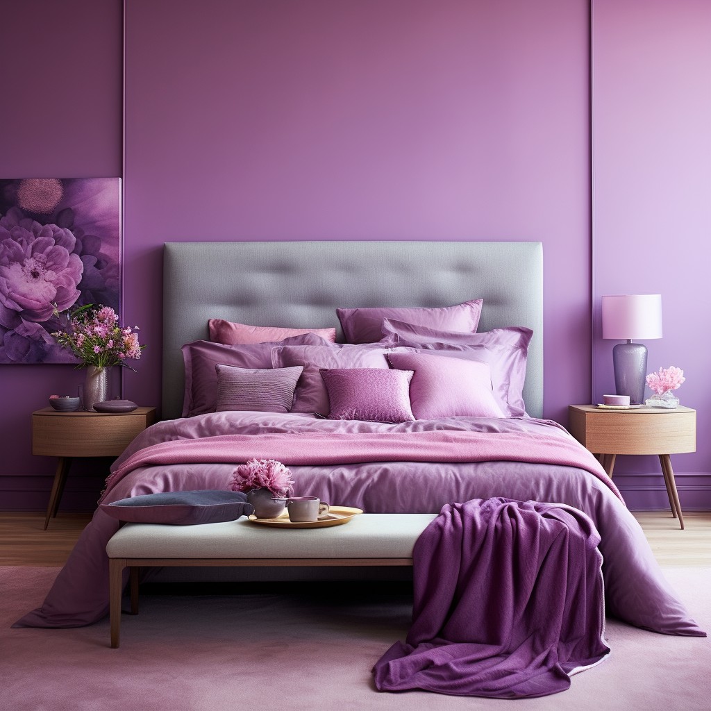 Lilac and Magenta Colour Combination for Wall