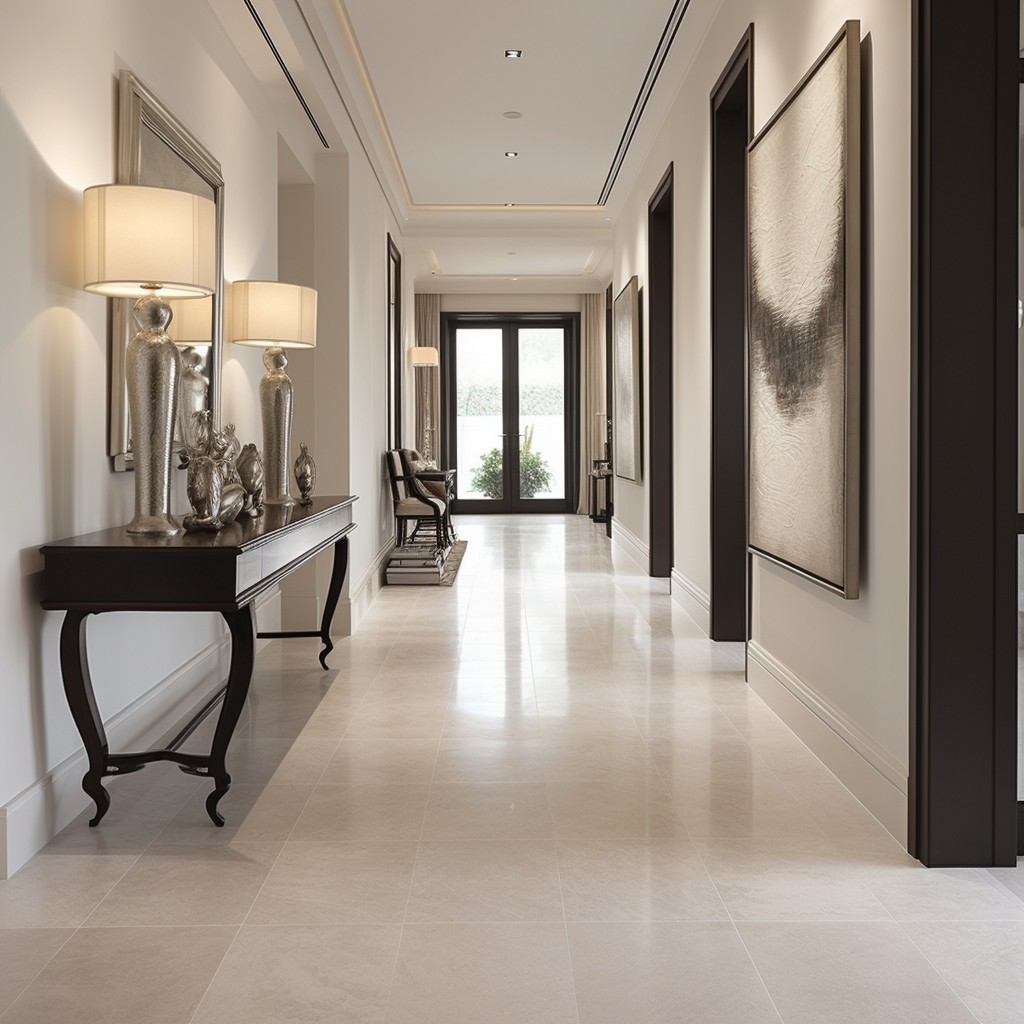 Limestone Tiles - Hall Flooring Designs