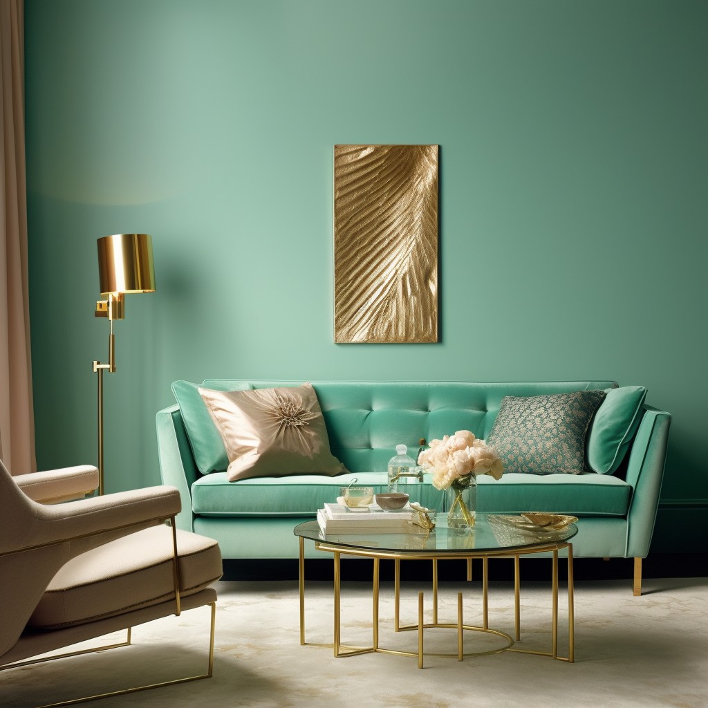 Luxurious Mint Green Color Palette - Gold