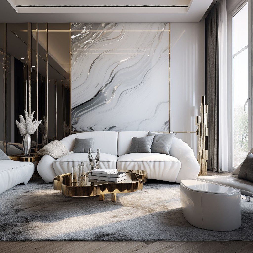 Luxurious Touches of White and Metallics Colours- White Wall Combination