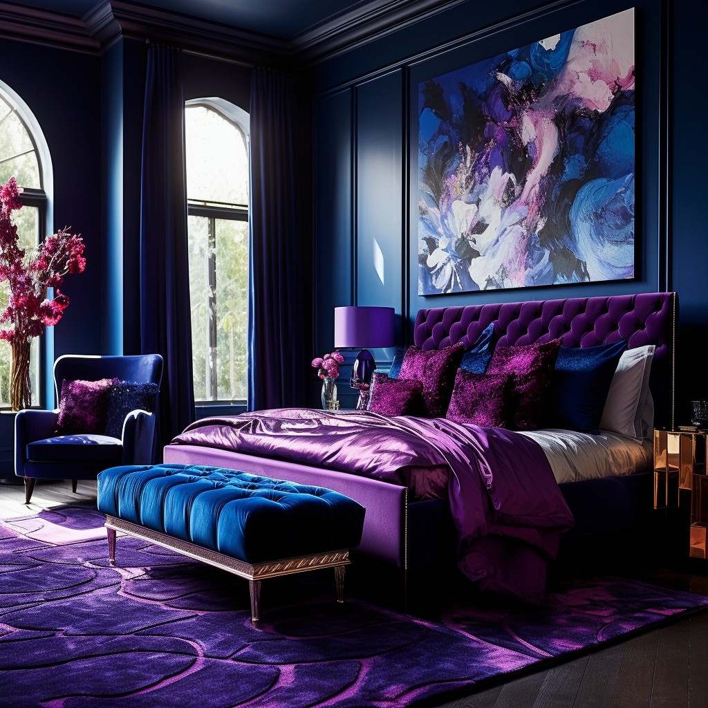Magenta Royal Blue and Plum Purple - Matching Colour For Purple
