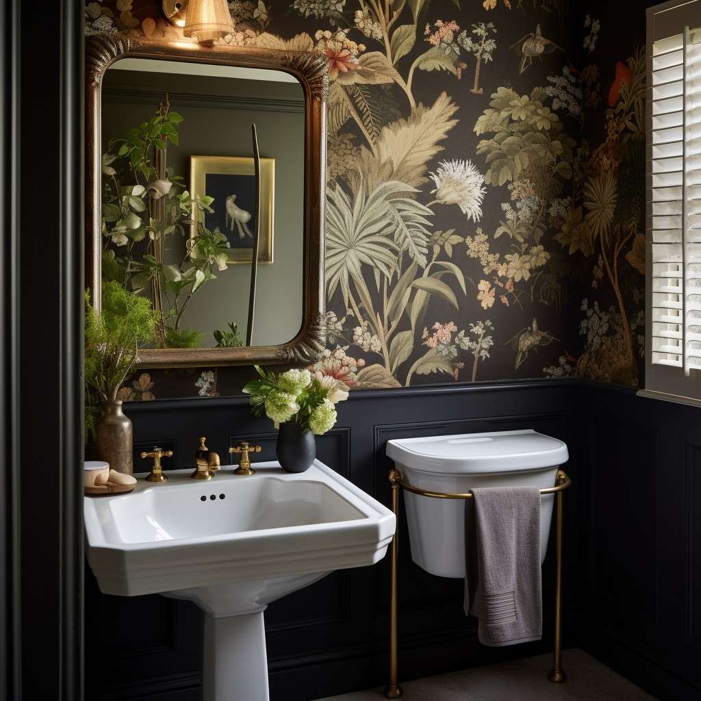 Make A Statement With Wallpaper - Simple Bathroom Interior Design