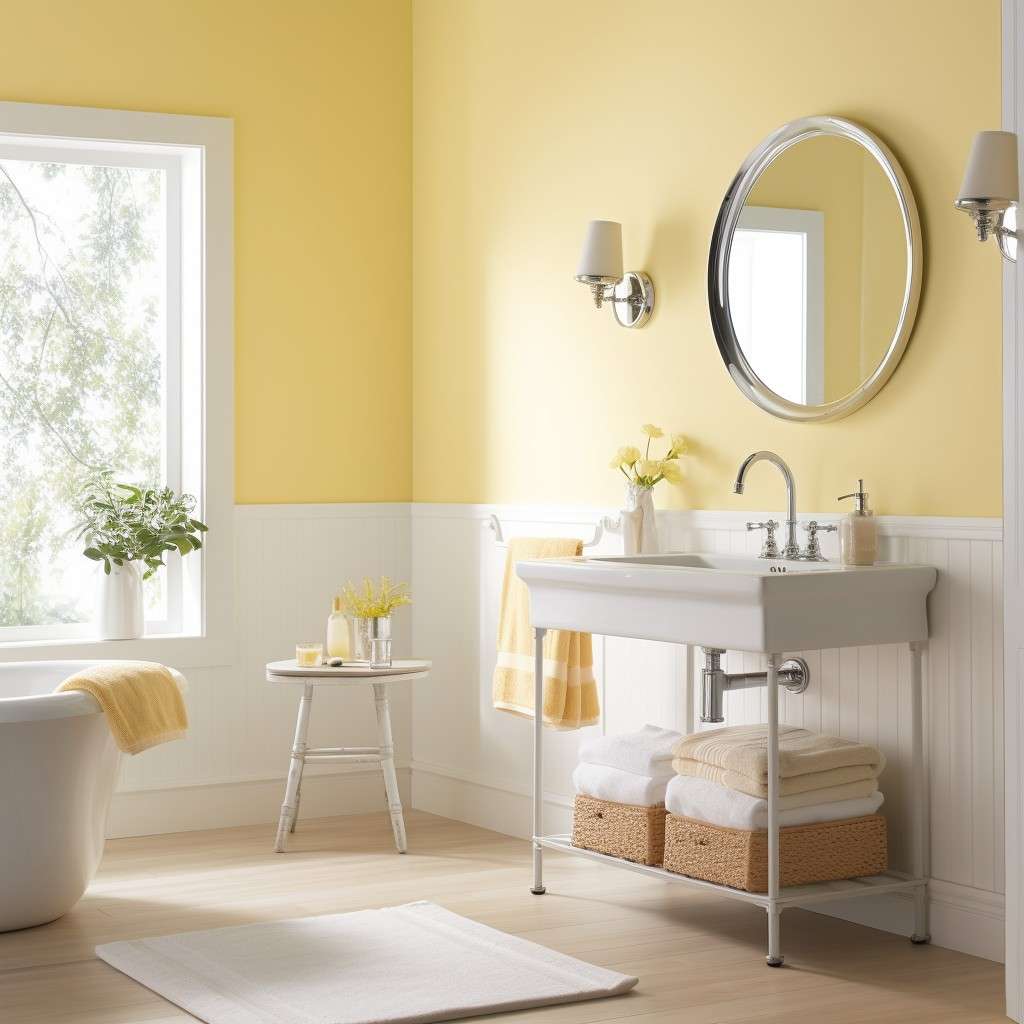 Mellow Yellow Bathroom Paint Design Ideas