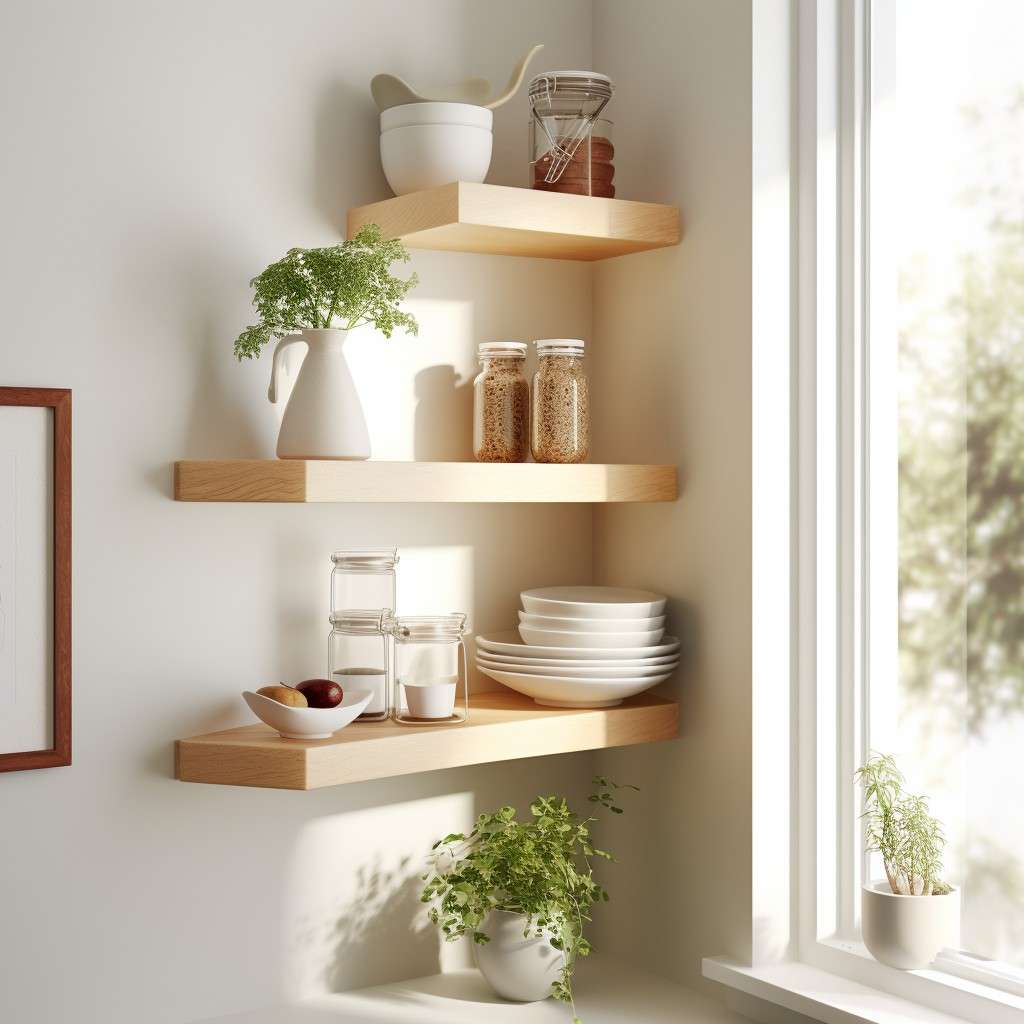 Corner Kitchen Shelves Design