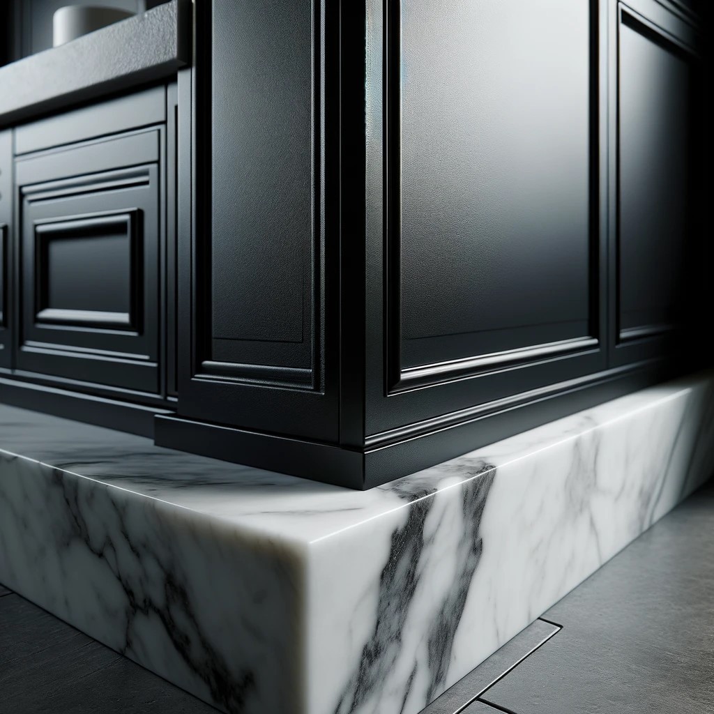 Mixing Textures - Black And White Combination Modular Kitchen