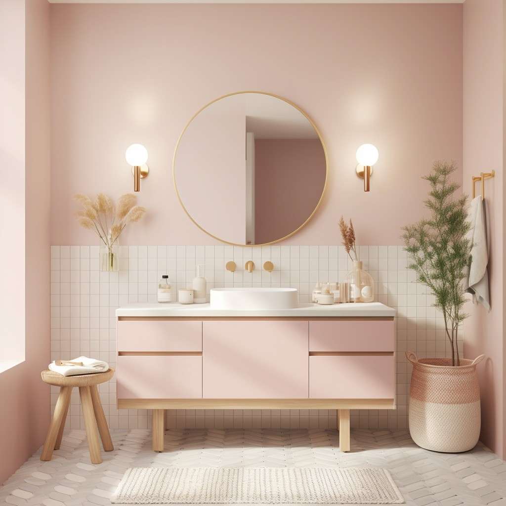 Muted Pink Kids Bathroom Ideas