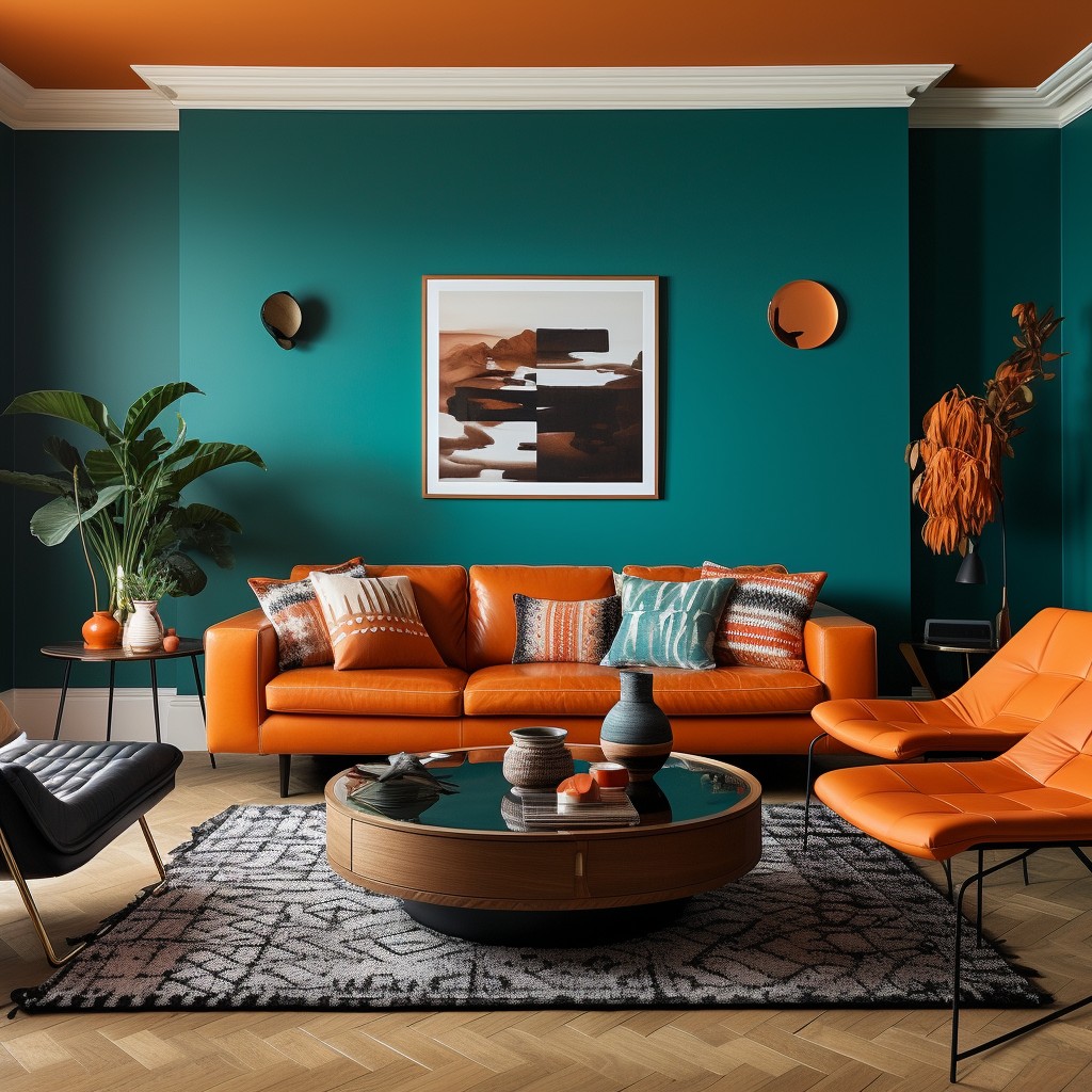 Oceanic Teal and Orange - Colour Combination with Orange Color