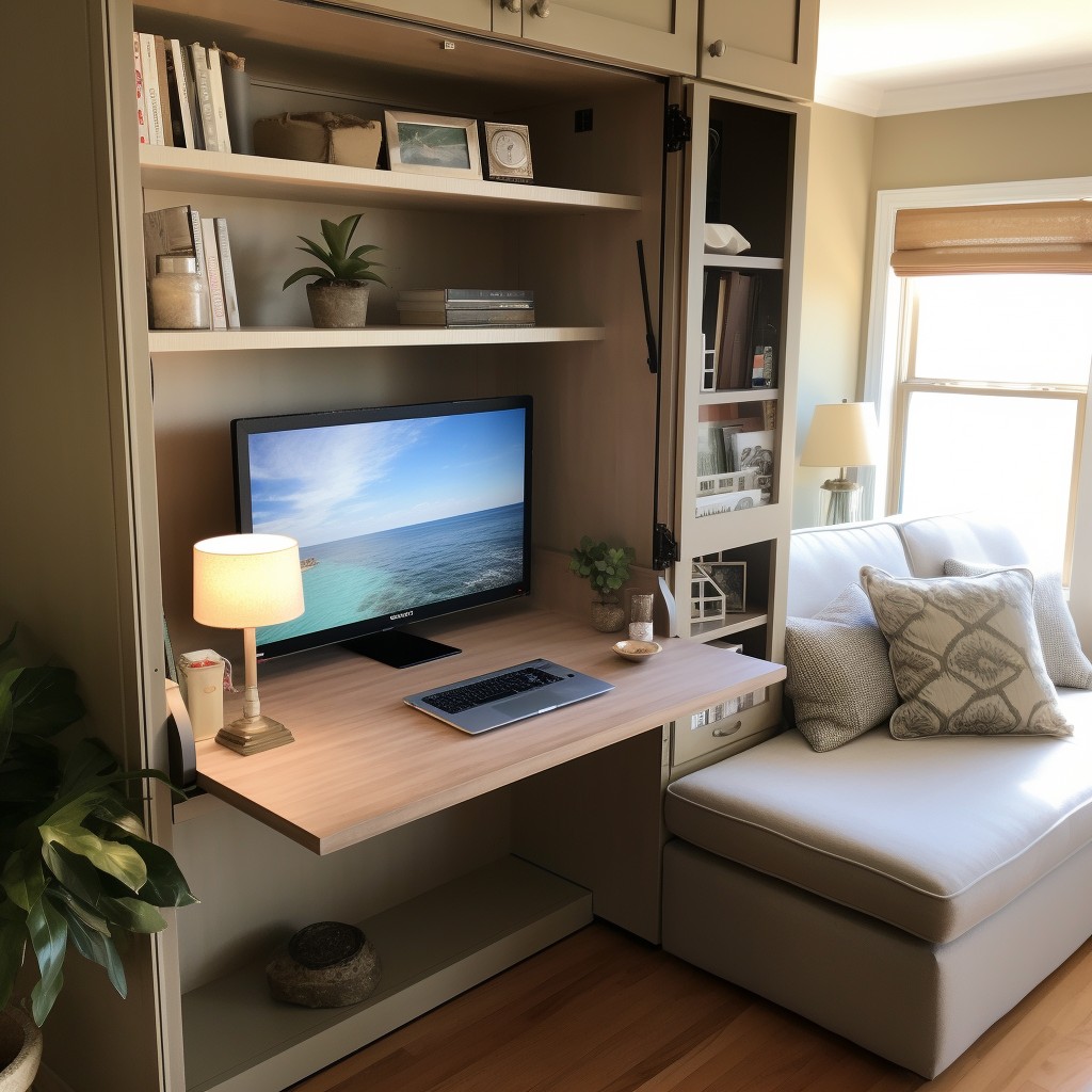 Office Installed in Murphy Bed - Decoration Ideas For Office