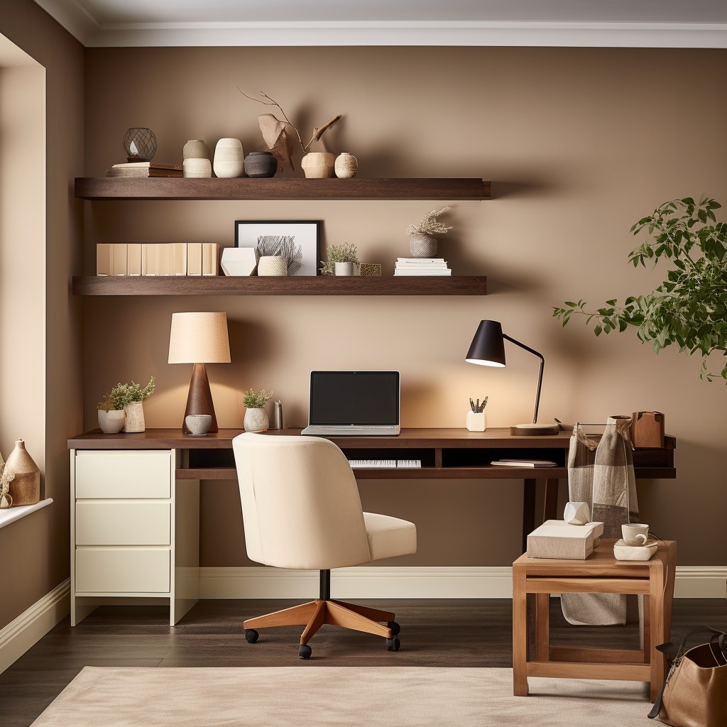 Office with a Modern Twist - Cream And Brown Colour Combination