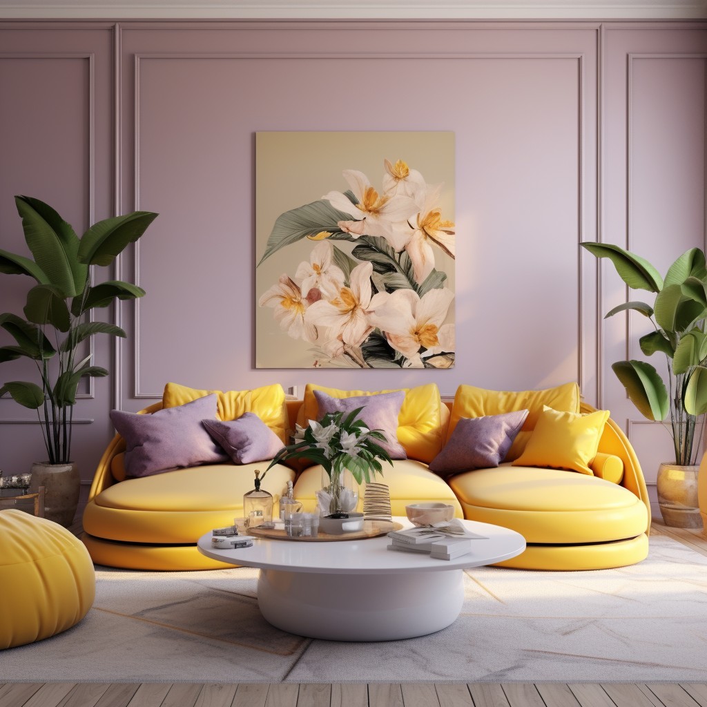 Pastel Yellow and Orchid Yellow and purple - Contrasting Colour With Purple