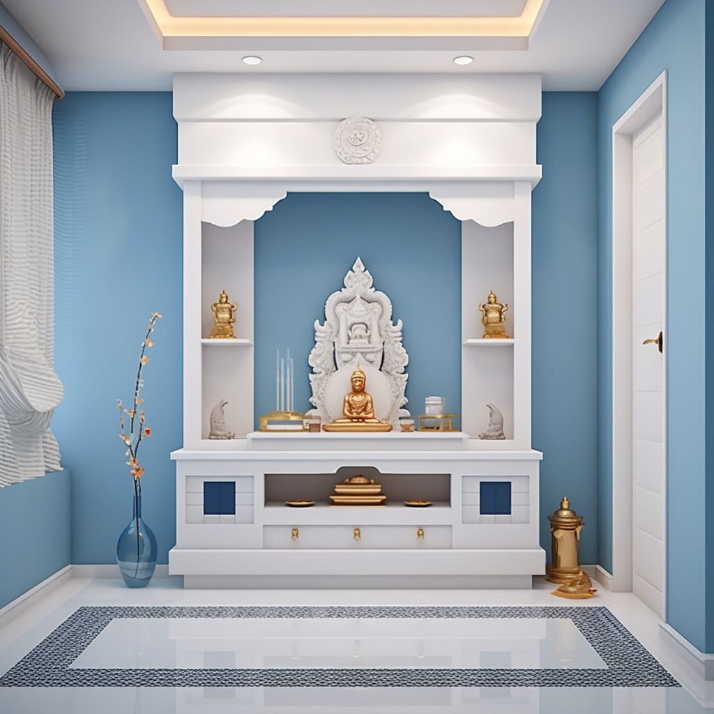 Peaceful Blue and White- Temple Colour Combination