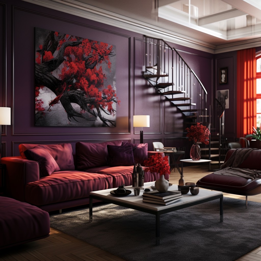 Red Charcoal and Purple combination colour
