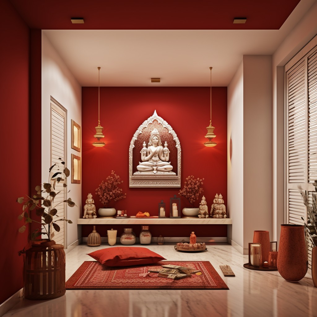 Red Temple Colour Combination for Energy and Strength-