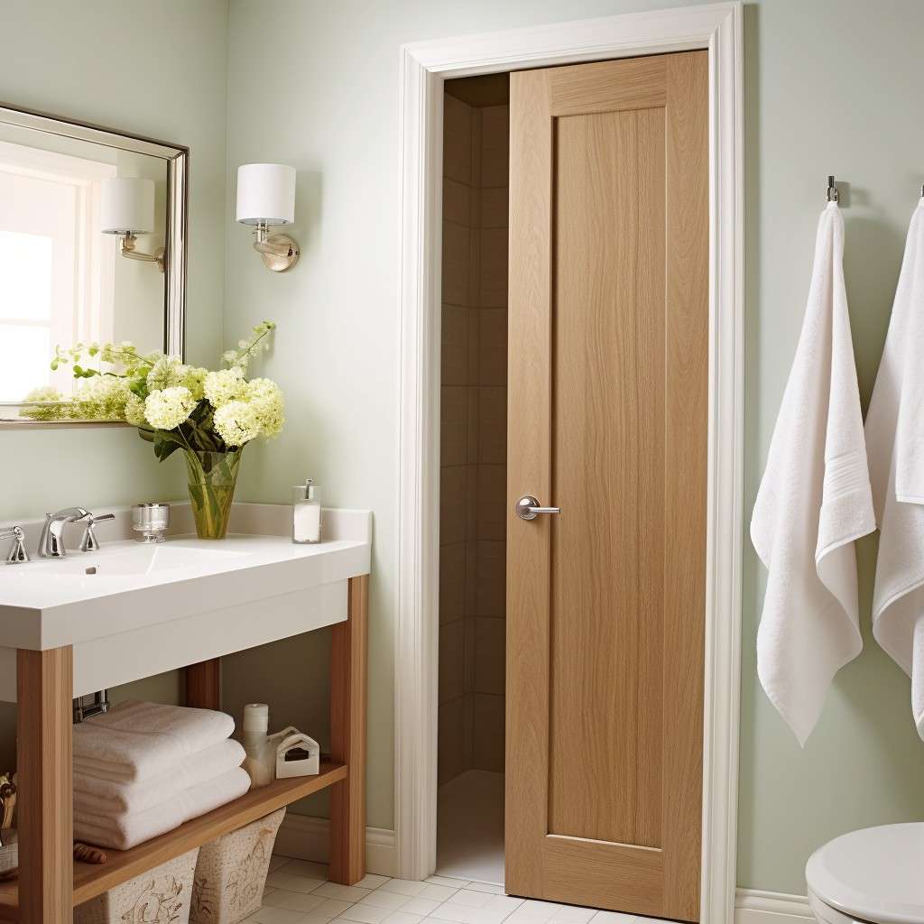 Replace Swinging Doors With Pocket Ones - Simple Small Bathroom Ideas