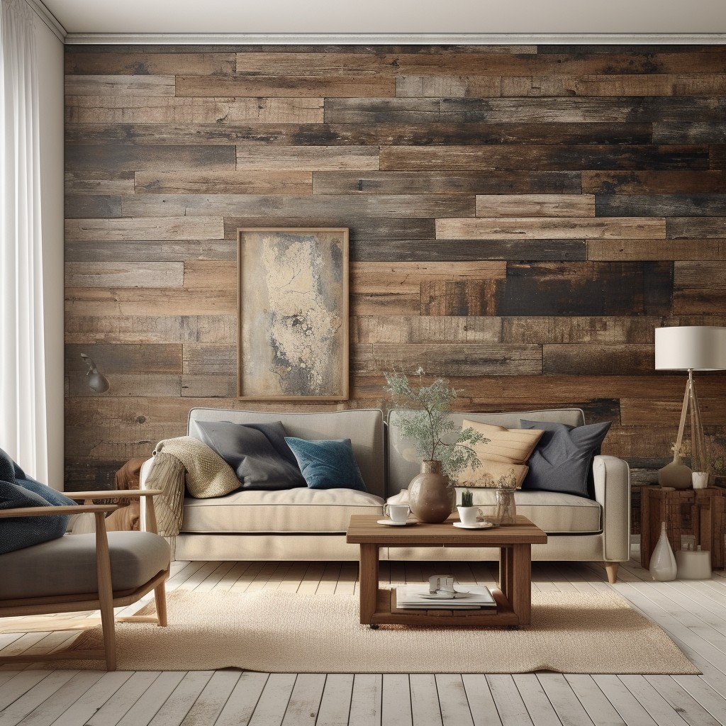 Rustic Wood Wall Texture Paint Designs for Drawing Room