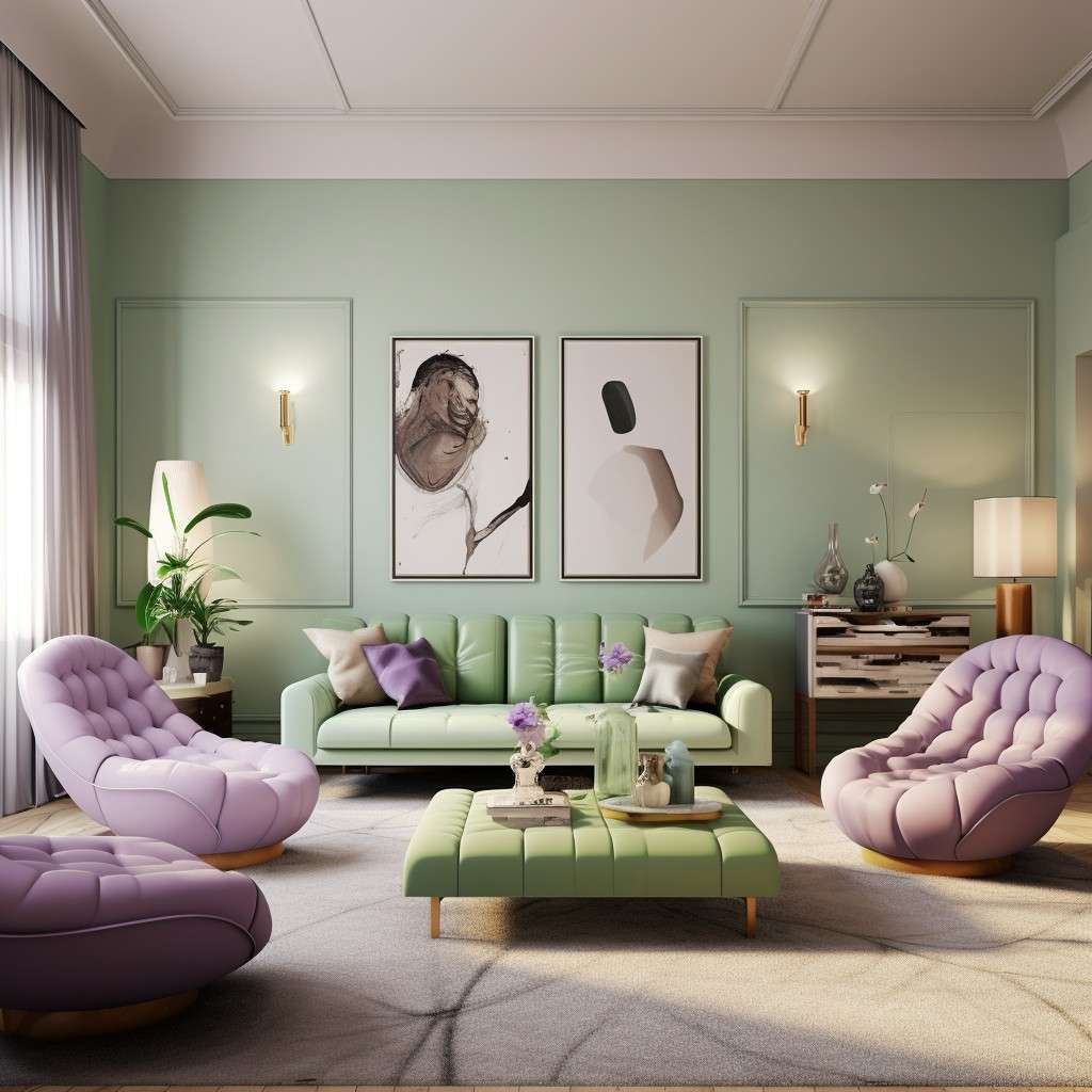 Soft  Dreamy Contrast Colour for Pista Green - Lavender