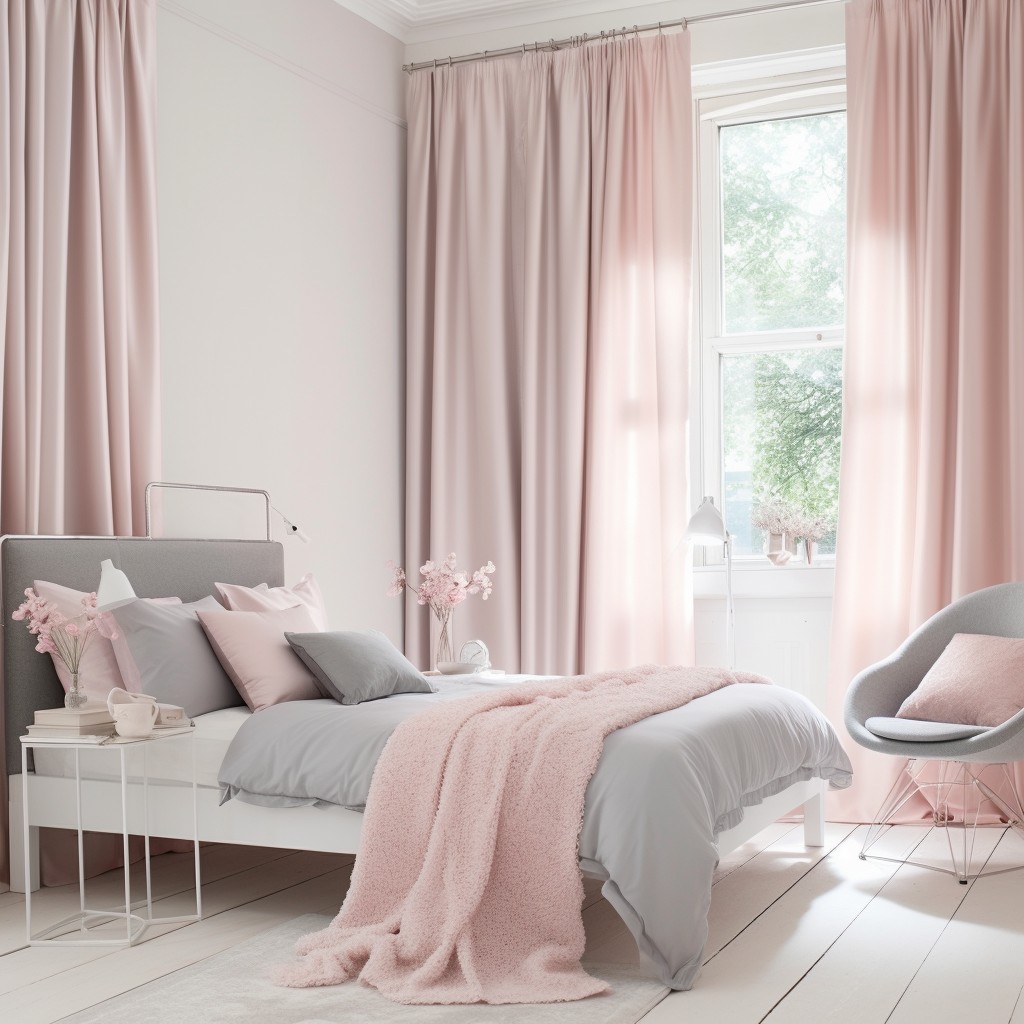 Soft Pink and Silver - Best Color Combination For Curtains