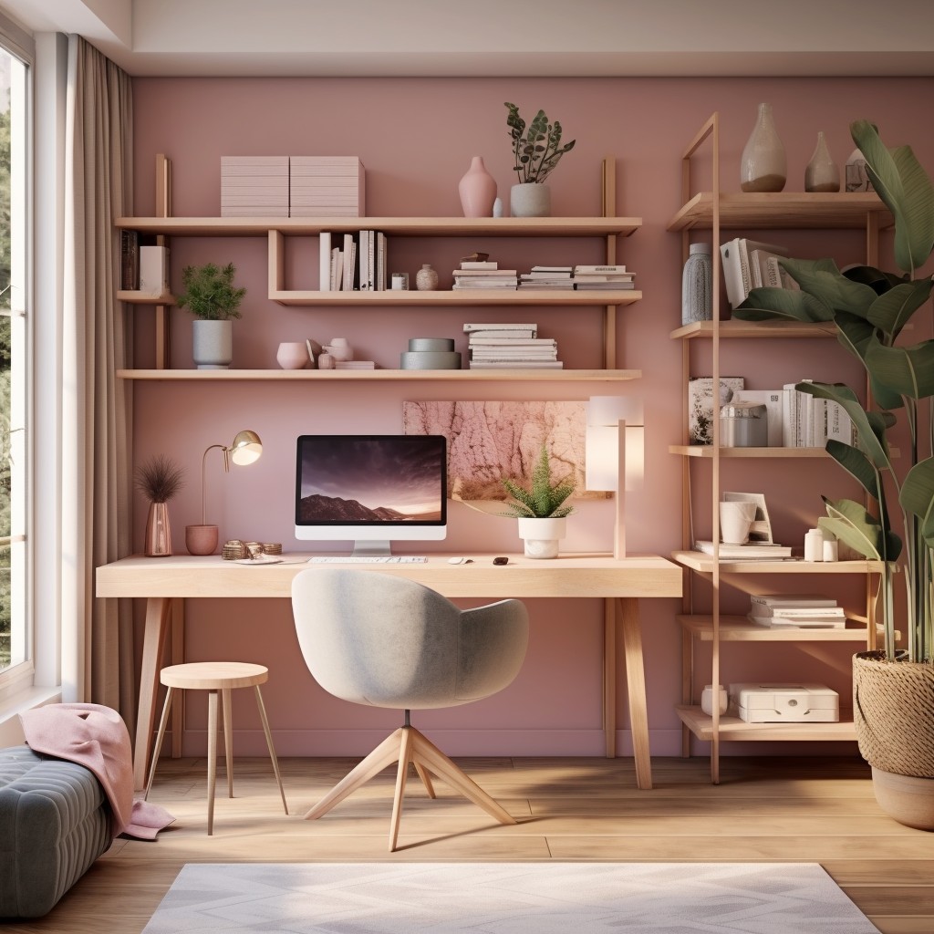 Soothing Pink Pastel Office Colors for Walls