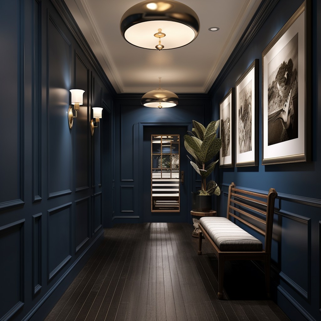 Striking Navy Blue  - Hall Wall Paint Colour
