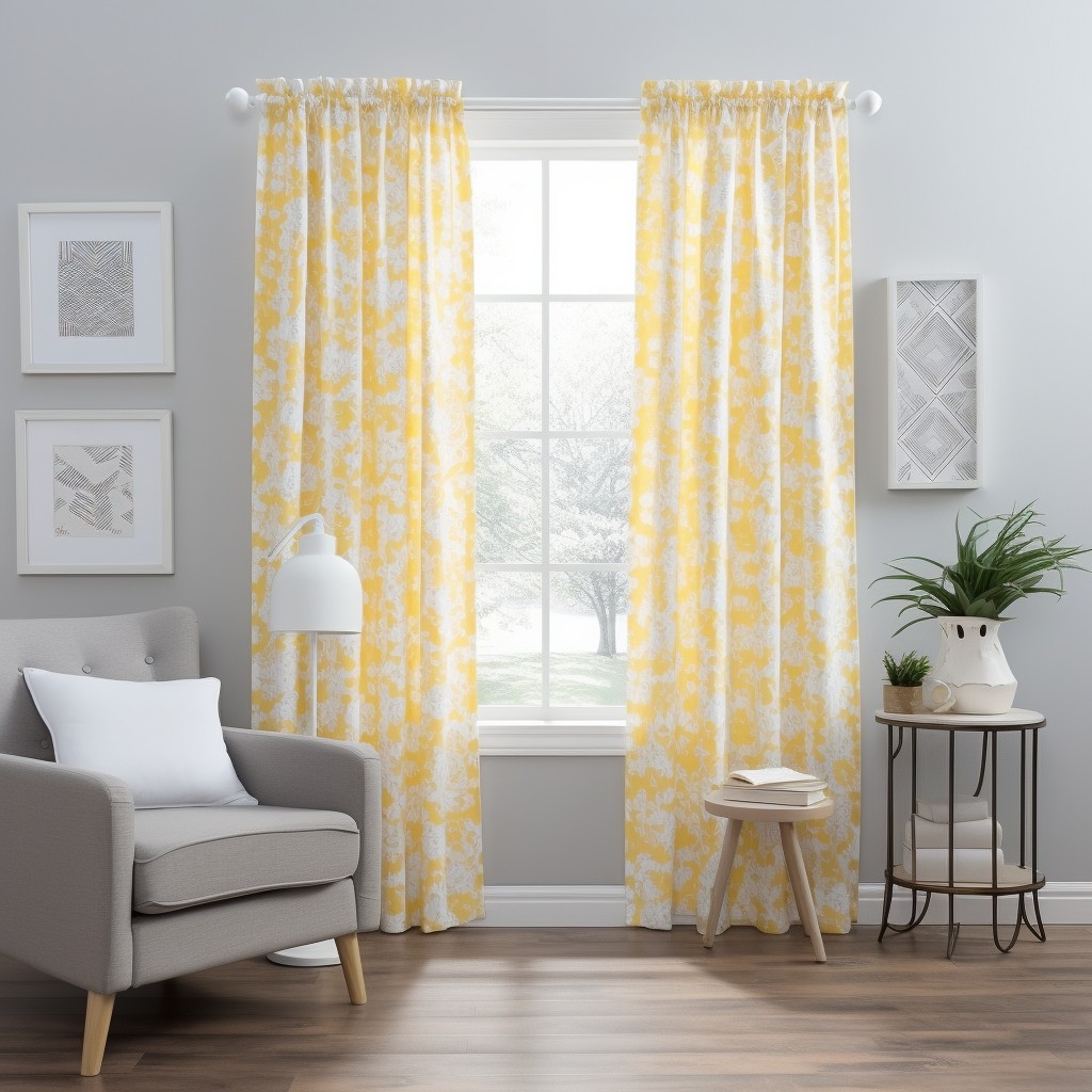 Sunny Yellow and Crisp White - Combination Of Curtains
