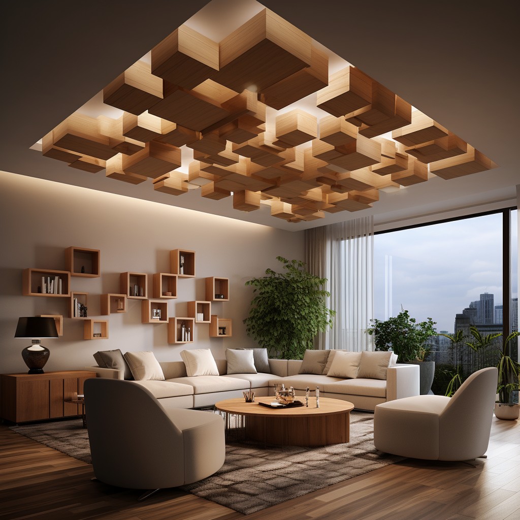 Suspended Blocks  - Wood Ceiling Ideas