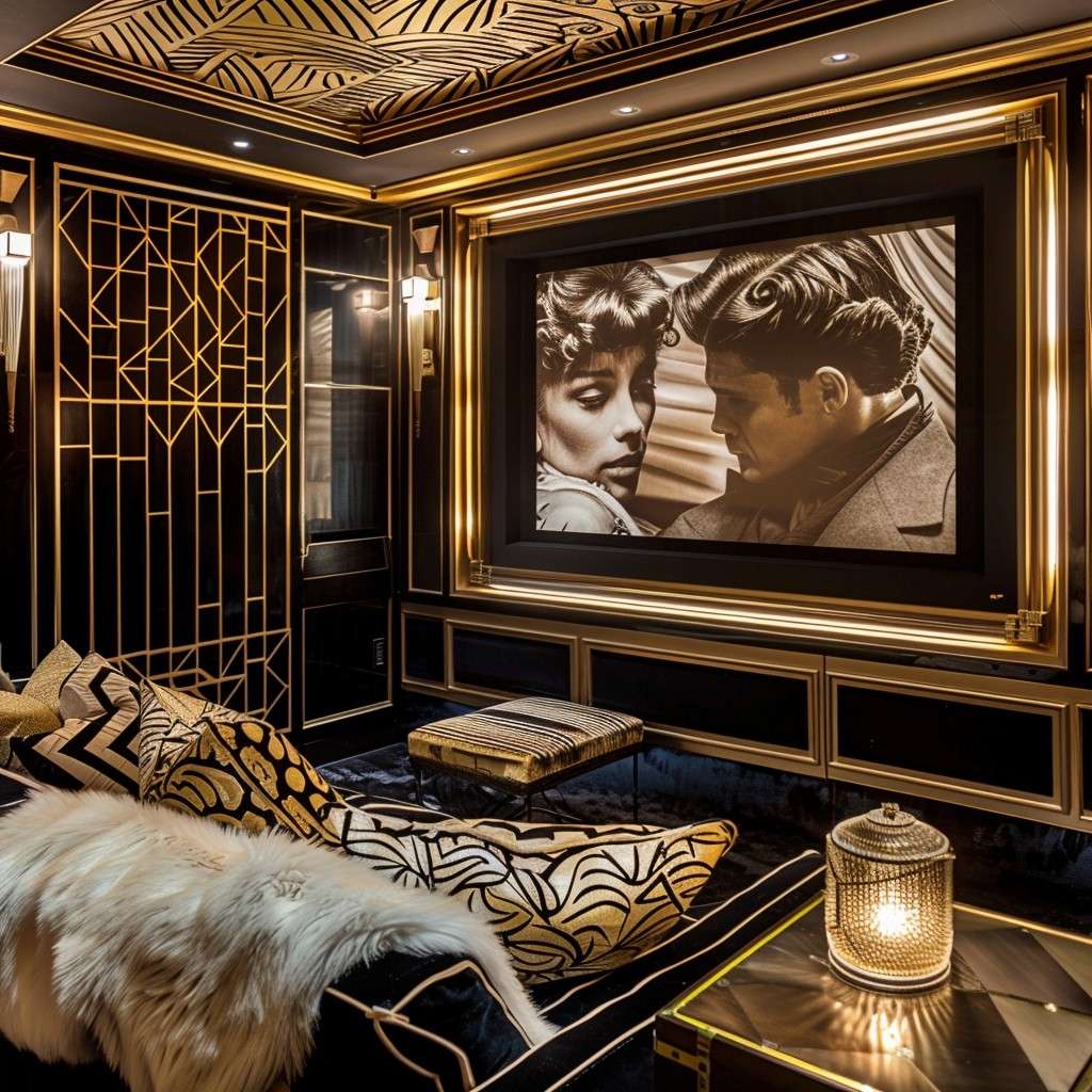 The Roaring Twenties Gatsby Room - Home Theater Room Design Ideas