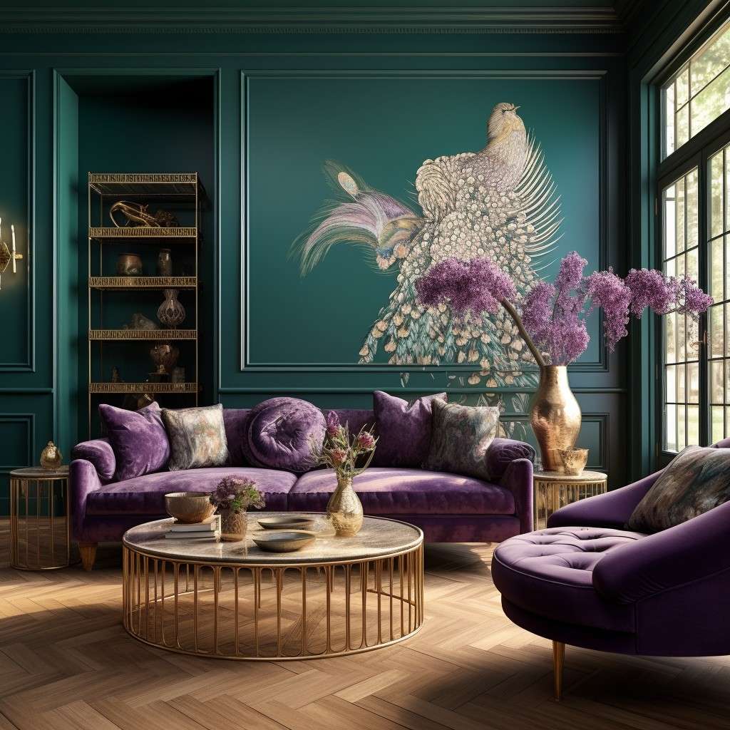the Soft Ethereal Combination of Peacock Green Color Shades - Lilac
