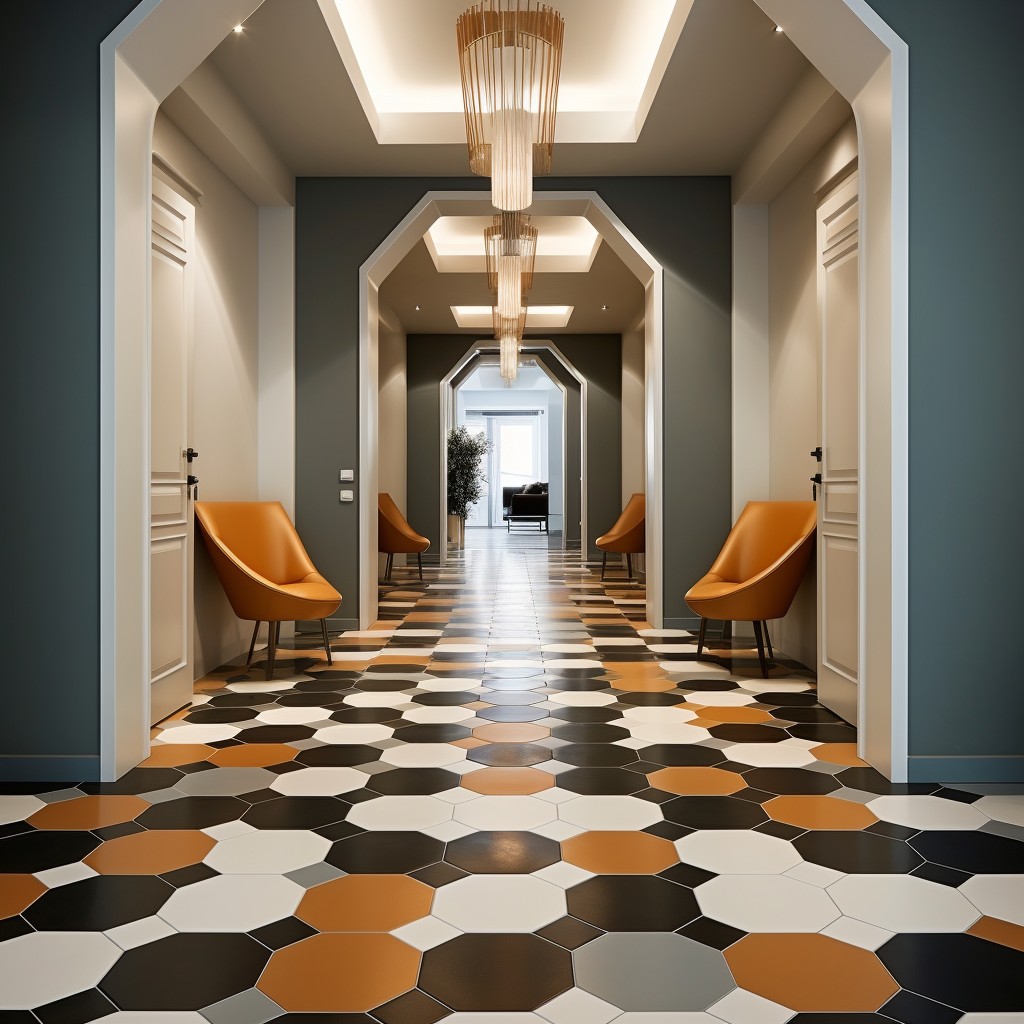 Tiles with Modern Motifs - Types Of Flooring For Hallways