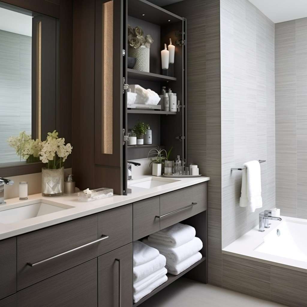 Tuck Cabinets Into The Wall - Small Bathroom Interior Design