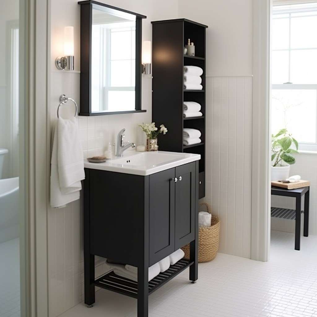 Use Furniture Double as Counter Space - Small Bathroom Design Ideas