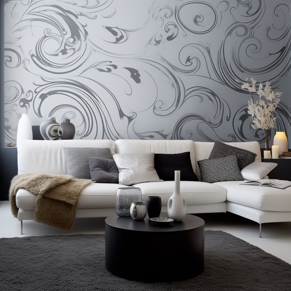 Wallpaper - Classy Modern Grey And White Living Room