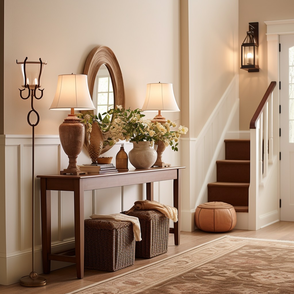 Welcoming Entryway - Cream And Brown Color Combination For Walls