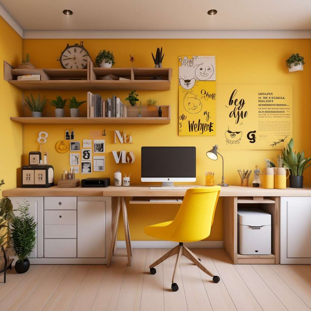 Yellow And White -  Best Colour For Study Room