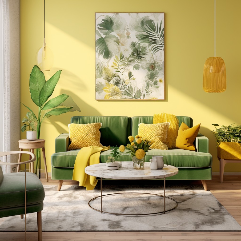 Yellow Colour Combination with Light Green
