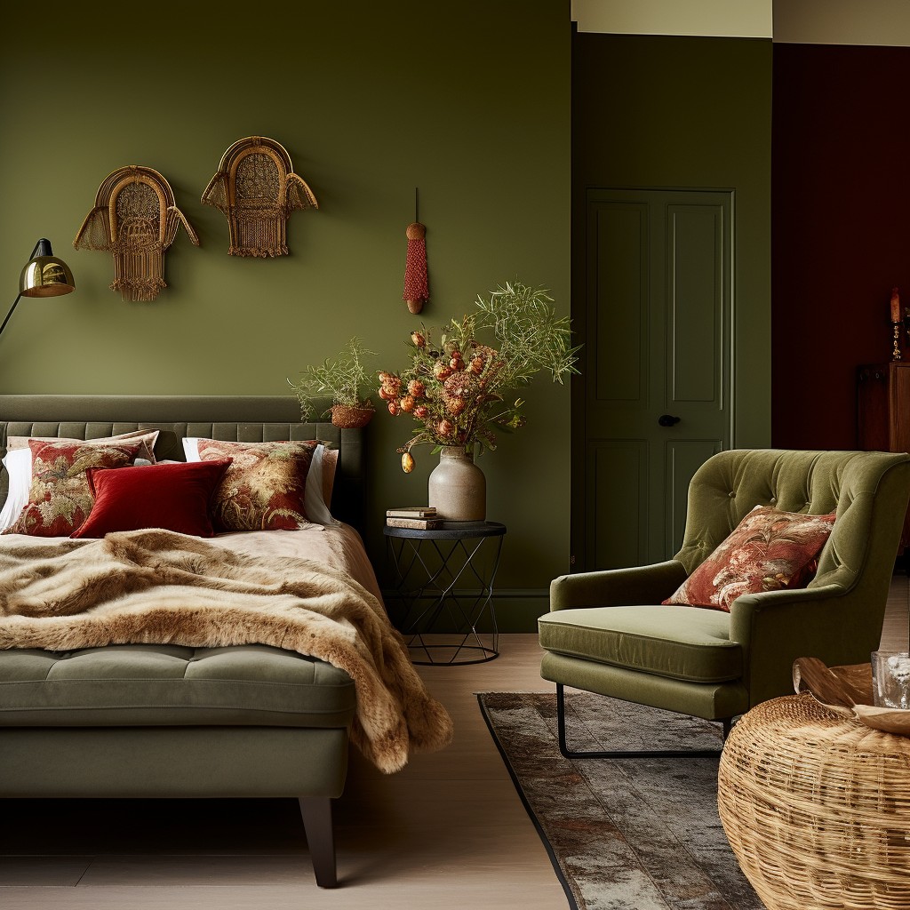 a Bold Fusion of Olive Green Colour Shades and Red