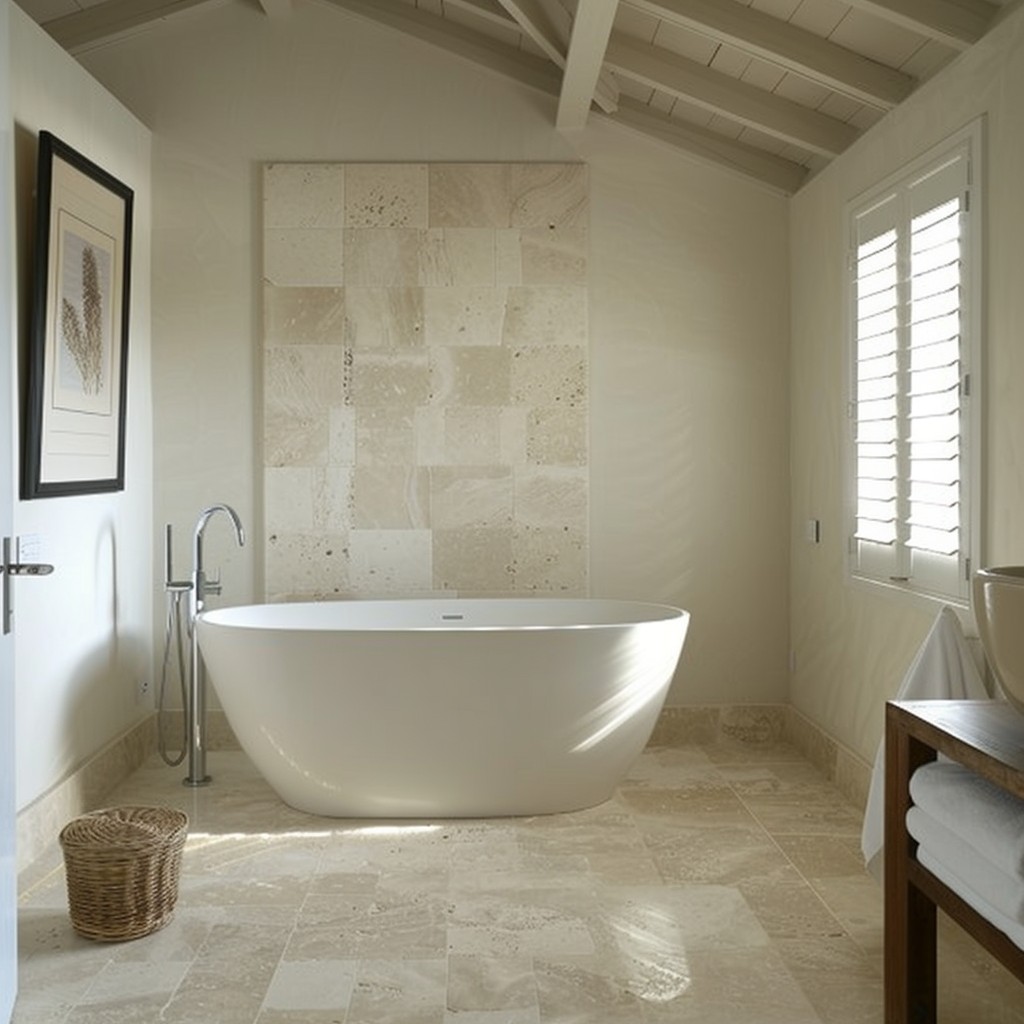 A Simple Limestone - Bathroom Flooring Ideas