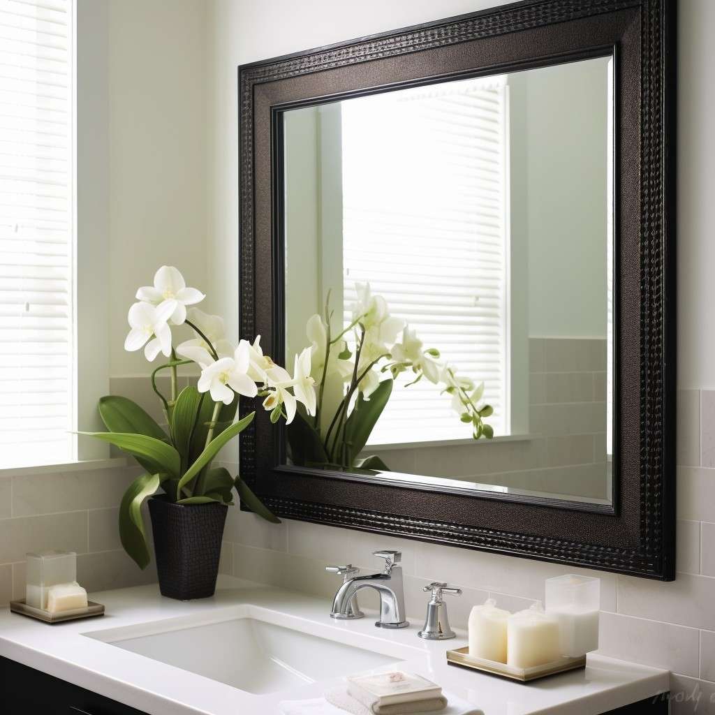 Add a Frame to the Mirror - Restroom Makeover Ideas