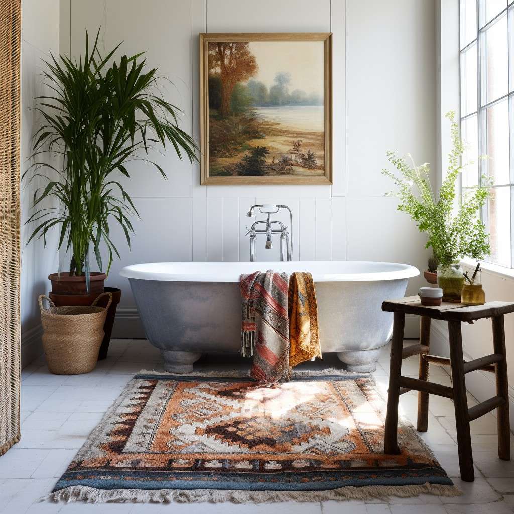 Add a Statement Rug - Bathroom Reconstruction