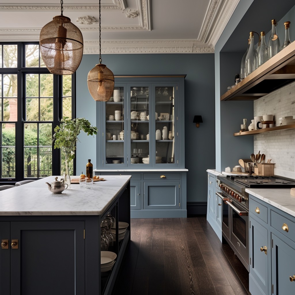 Add Blue and Grey Color Palette to Your Kitchen - Powder Blue and Charcoal Grey