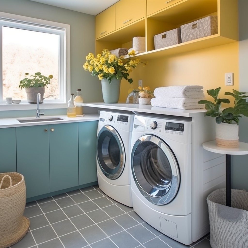 Add Bright Colours - Contemporary Laundry Room Ideas