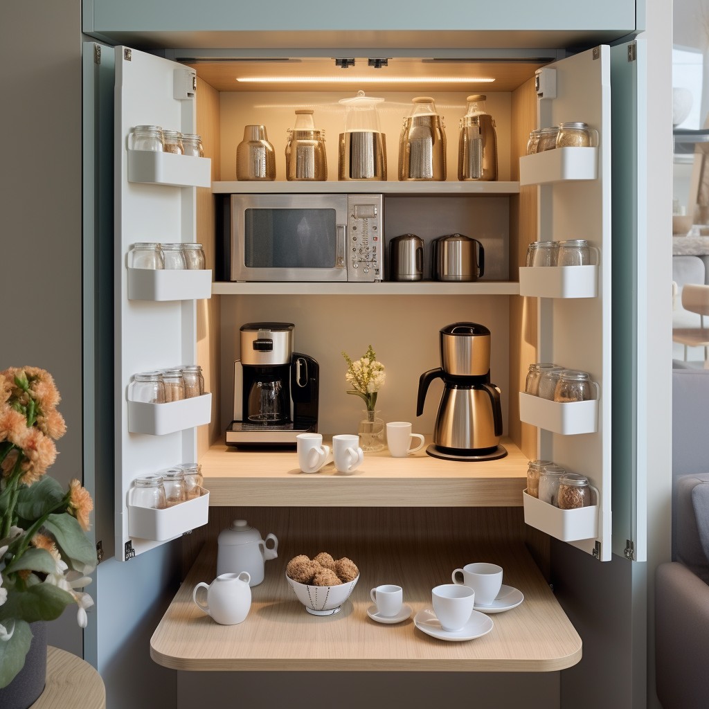 Add Pocket Doors to Small Coffee Station Design