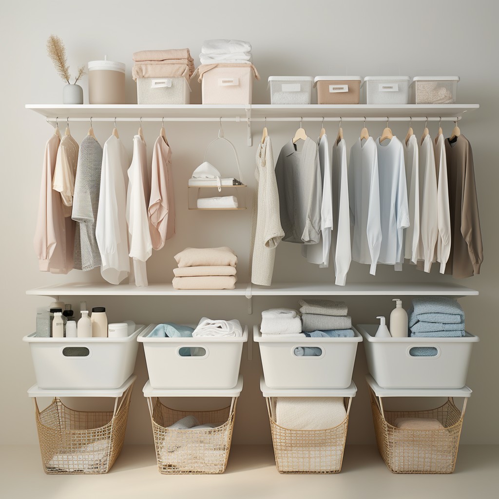 Add Sorting Stations For Better Organisation - Tiny Laundry Space Ideas
