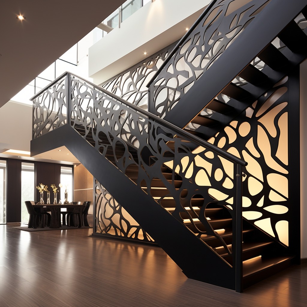 Artistic Metal Panels - Banister Designs Stairs